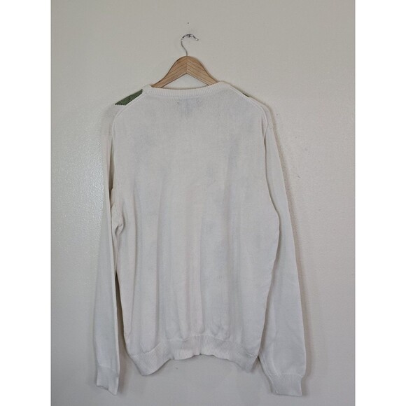 Lyle & Scott Argyle Pullover Sweater Mens Size Large Combed Cotton V Neck Golf - Picture 8 of 9
